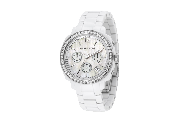 michael kors white watch women's